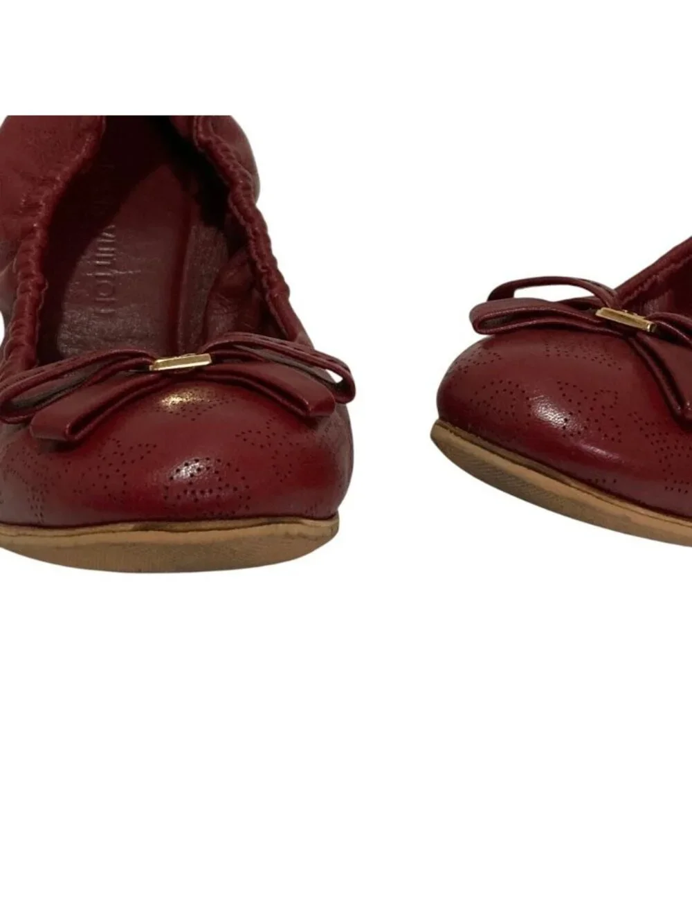 Louis Vuitton Monogram Mahina Ballet Shoes Flat Pumps Red